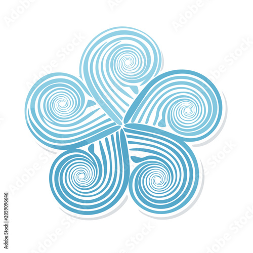Light Blue Spiral Flower Illustration