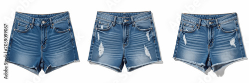 Foto Blue Denim Shorts Collection: Distressed and Classic High-Waisted Jean Shorts Is