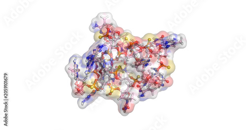 Foto Miravirsen, antisense oligonucleotide inhibitor of hepatitis C, 3D molecule 4K