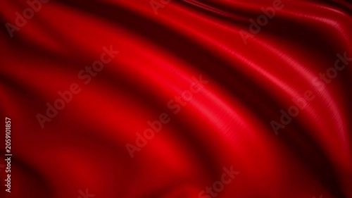 Wavy Red Silk Fabric Texture, Abstract Flowing Satin Cloth Background