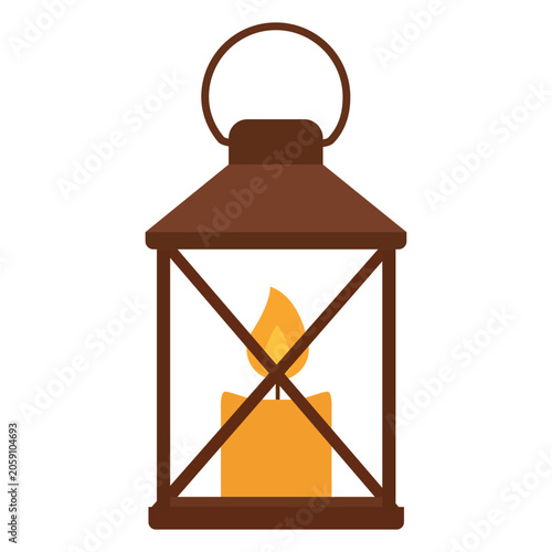 A Lantern With a Candle Inside is Shown