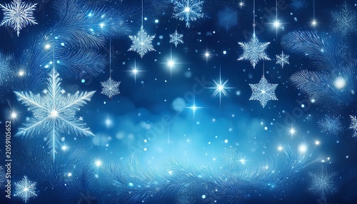 Blue Holiday Background Christmas Background With Snowflake And Star