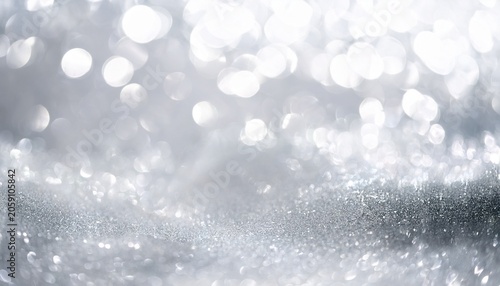 Dreamy And Ethereal Bokeh Background Silver White Crystal Glitter Texture