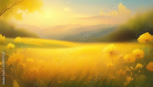 Beautiful Nature Blurred Yellow Summer Background