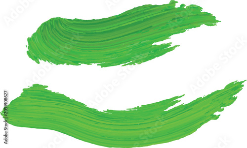 Two green abstract wavy lines forming a smiley face