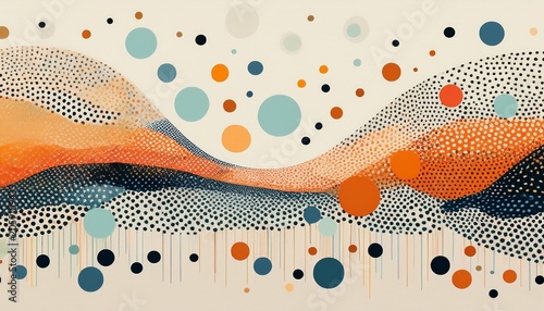 Minimalist Abstract Dots On White Background
