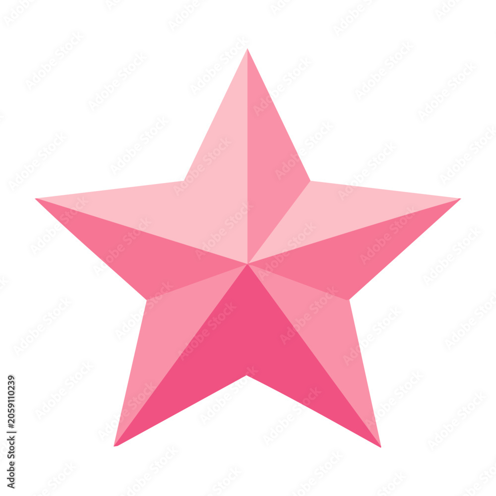 Obraz premium Pink five pointed star vector icon