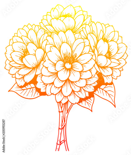 vector tree with flowers