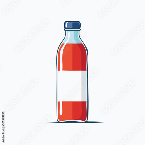 Red Liquid in a Glass Bottle with Blank Label