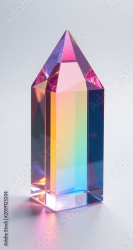Rainbow Prism Crystal Isolated On Transparent Background