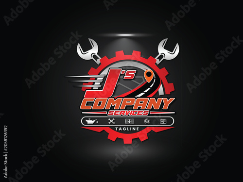 Illustration Vector Auto car Repair service logo template