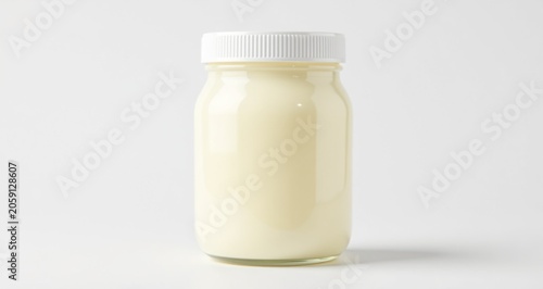 Mayonnaise Jar White Isolated On Transparent Background