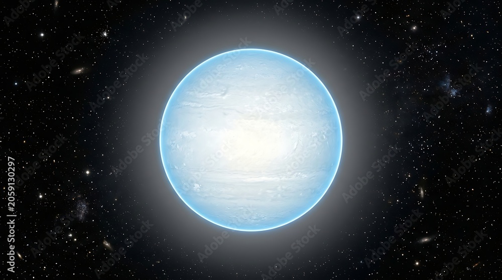 Obraz premium Glowing Blue Planet in Space with Stars and Galaxies