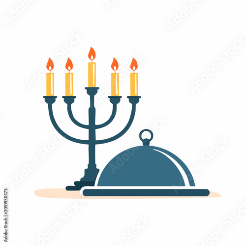 Menorah and Food Cloche Icon