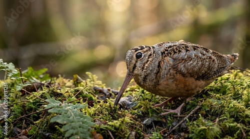 American Woodcock In The Nature Funny Bird Habitat American Woodcock In The Forest American Woodcocks	
