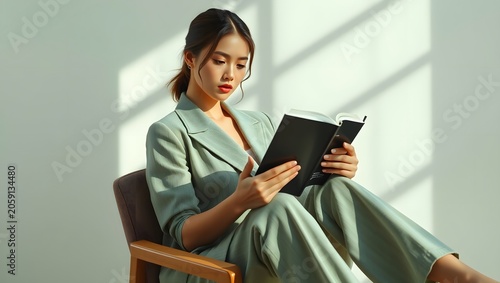 Beautiful Businesswoman Woman in Office with Computer Phone Laptop Technology Smiling Success Corporate
