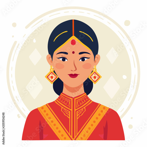 Indian Woman in Traditional Attire