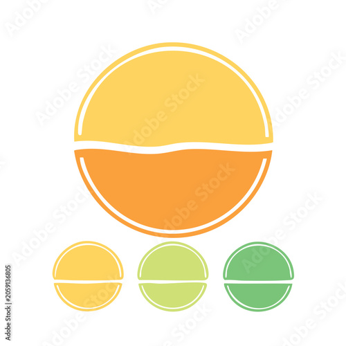 Flat design battery icons with charge levels