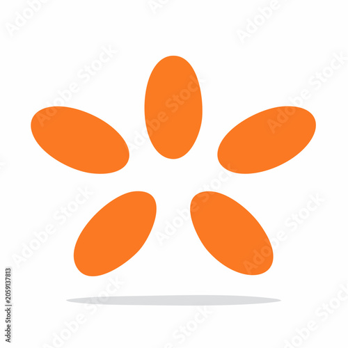 Orange Flower Petals Logo
