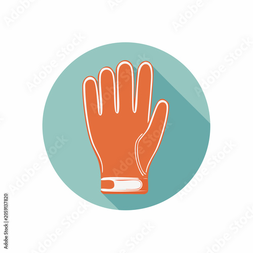Orange Glove Icon with Long Shadow