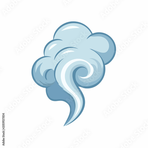 Stylized Blue Smoke or Steam Swirl