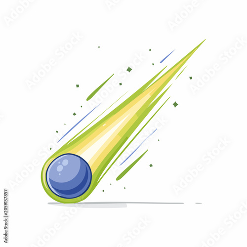 Stylized Meteoroid with a Bright Tail