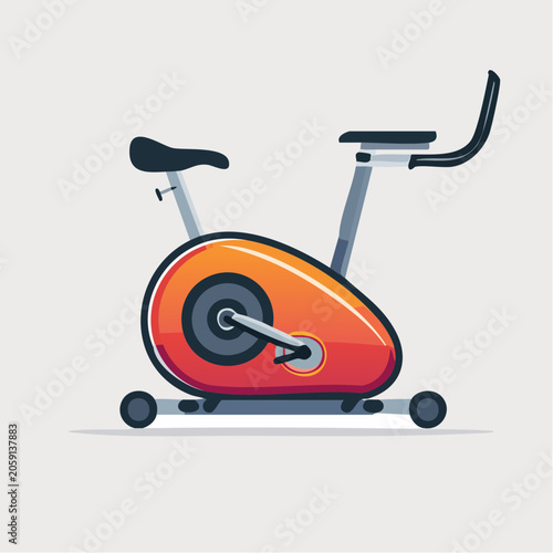 Vector Illustration of an Orange Exercise Bike