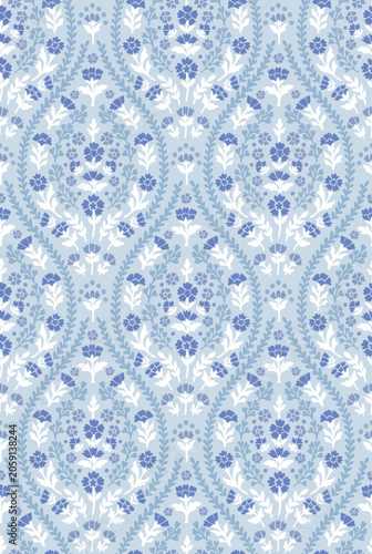 Boho Floral repeat pattern, Block print , Flower damask, floral vector file, ogee pattern, global print, seamless floral, Medallion, Tradition Print