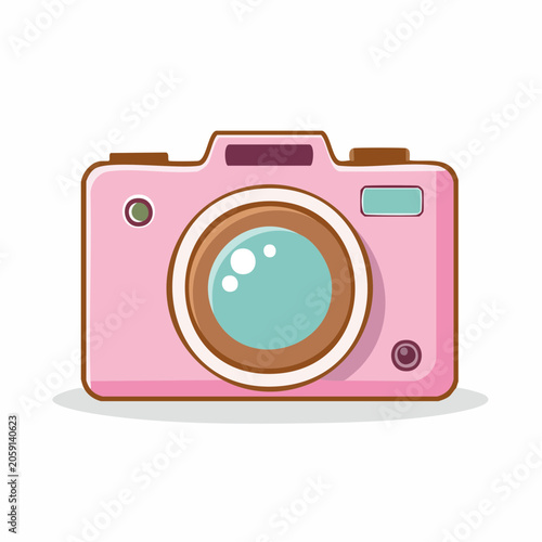 Pink Cartoon Camera Illustration