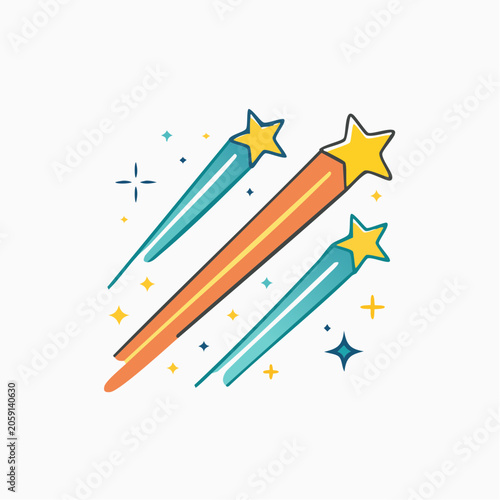 Shooting Stars with Sparkles