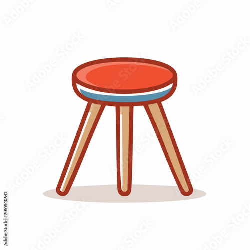 Simple Three-Legged Stool Illustration