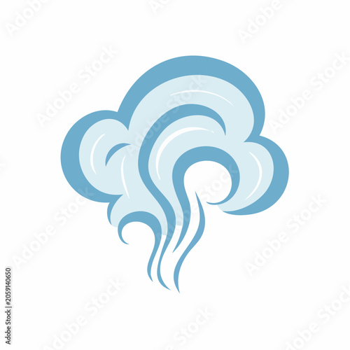 Stylized Blue Steam or Smoke Icon