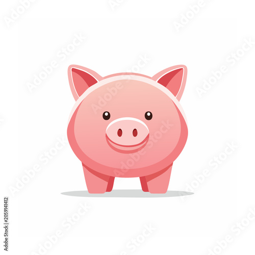 Cute pink piggy bank illustration