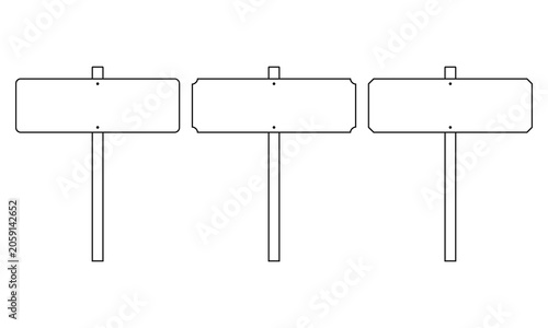 Hollow Long Rectangle Corner Cut Signposts