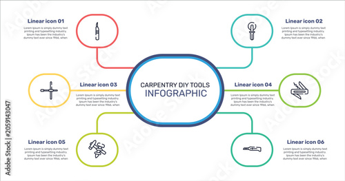 carpentry diy tools outline icon set featuring leather cutter, knife for pizza, jackknife, construction tools icons.