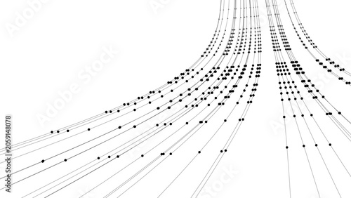 Abstract Technology Background with Digital Data Flow Network and Futuristic Light Connections