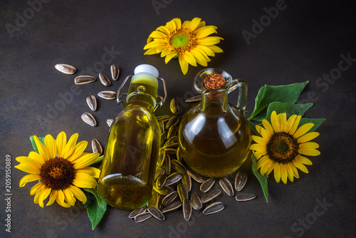 Two glass bottles of organi...