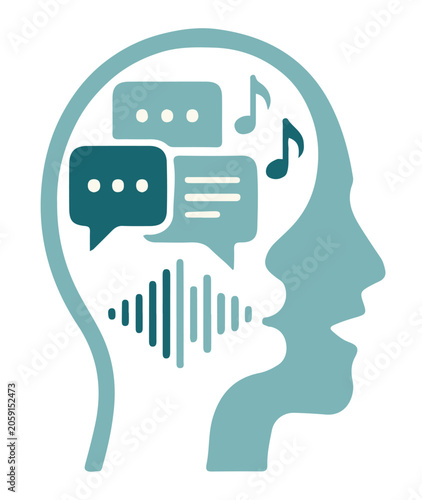 Quadro su tela Smart voice recognition and digital assistant illustration