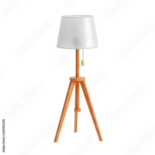 Minimalist modern floor lamp with white shade