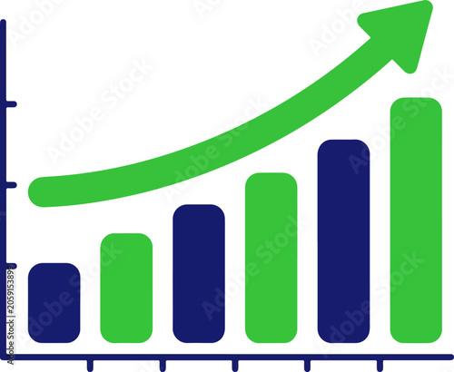 Foto Green Arrow Bar Graph.