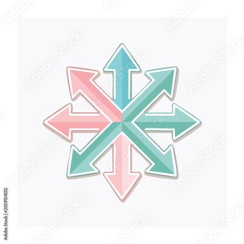 Colorful Arrows in Radial Symmetry