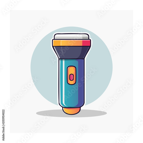 Colorful flat design flashlight illustration