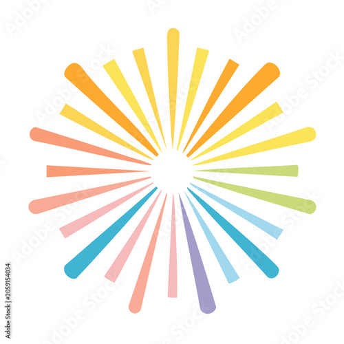 Colorful radial burst vector design