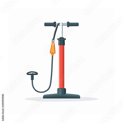 Flat design illustration of a bicycle pump