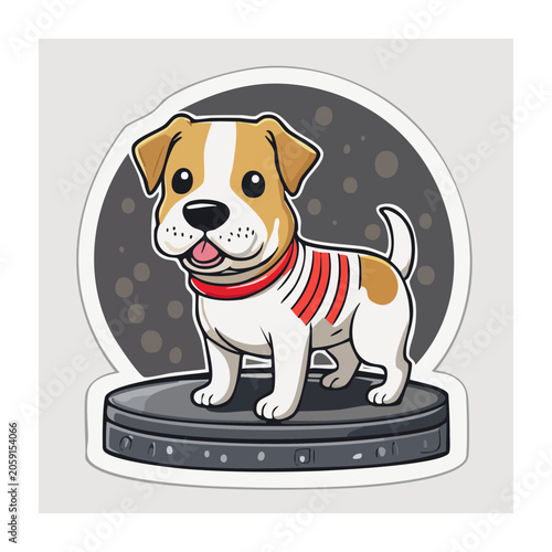 Cute Cartoon Dog in Astronaut Outfit on Planet