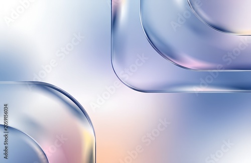 Abstract glass morphism background, translucent frosted glass panels with soft pastel gradients, modern 3D liquid glass texture for UI design