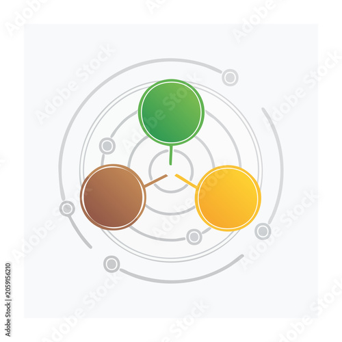 Flat design atomic structure illustration