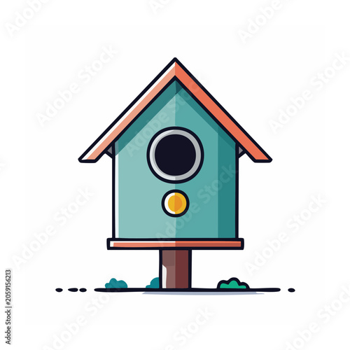 Flat design birdhouse illustration