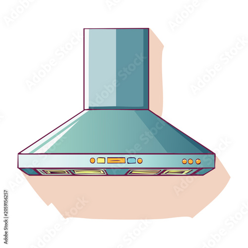 Flat design illustration of a kitchen exhaust hood