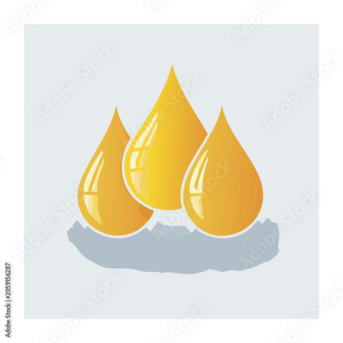 Flat design illustration of oil drops on water